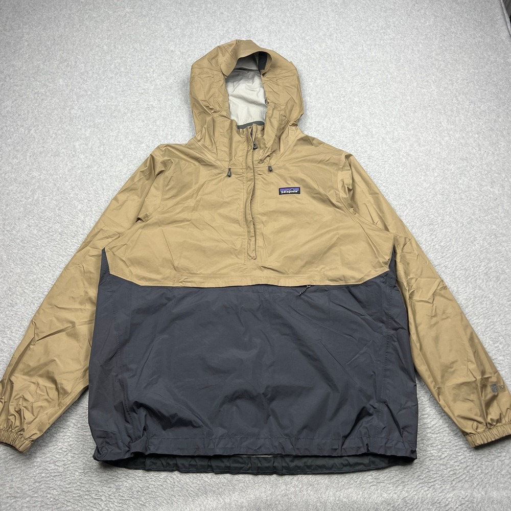 Patagonia Torrentshell Pullover Jacket Mens Large Beige Colorblock H2No 83932